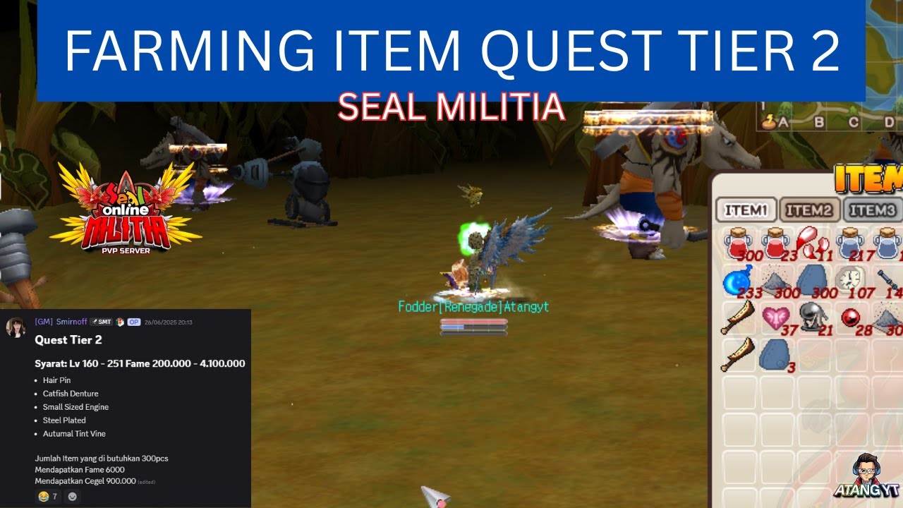 FARM ITEM Q TIER 2 SEAL ONLINE MILITIA PVP SERVER !!! 