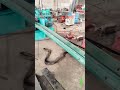 High speed guardrail straightening machine