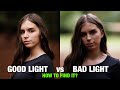 Tips on how to find good natural lighting vs bad light in outdoor portrait photography for beginners