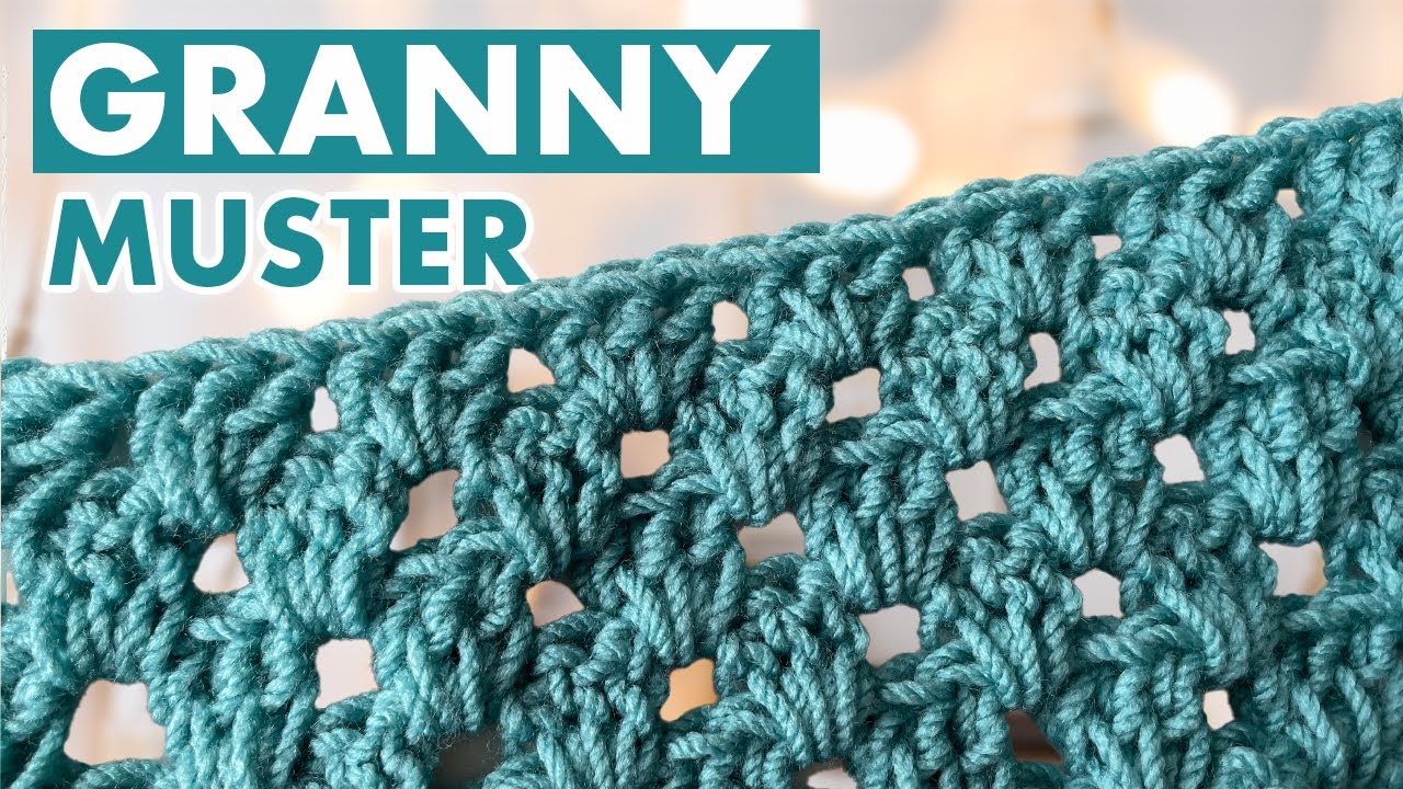 Granny Square Muster häkeln | in Reihen | einfaches Häkelmuster für Anfänger