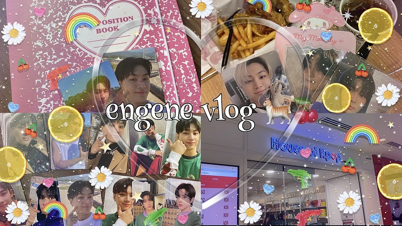 #1 vlog; unboxing albums, mercari haul, new binder & pcs sorting 🍒  엔하이픈 엔진로그