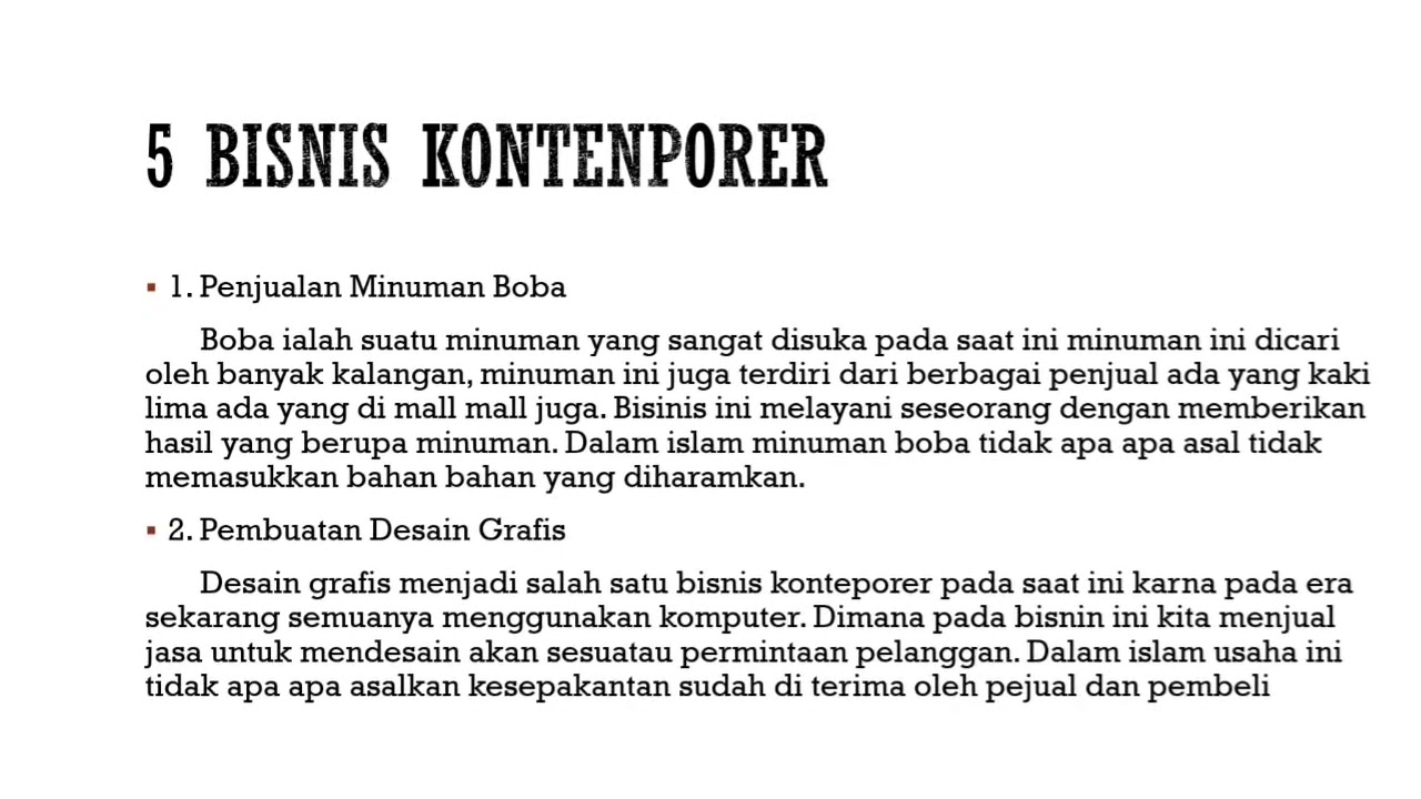 5 usaha kontemporer - YouTube