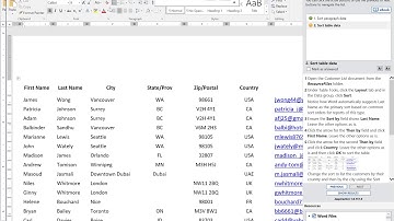 JasperActive Word 2016 Core Learn 6: Lesson 6 Sorting lists of data