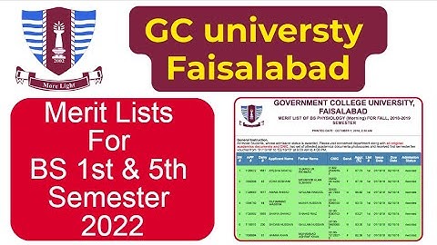 When GCUF Merit Lists 2022 For BS 1st & 5th semester Will Uploaded ?? || #gcu #gcuf #meritlists