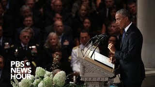 Watch President Barack Obama's full tribute to John McCain at National Cathedral