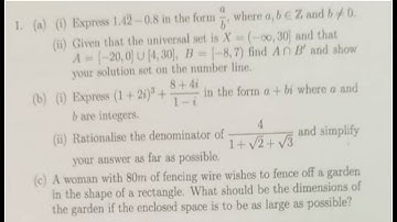 MATH1120 TEST 1 PART 1