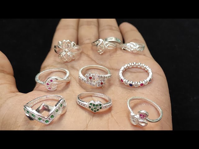 Party Wear Silver (Chandi) Ring For Girls (3 Design and Colours) | Rings  for girls, Fashion rings, Ring designs