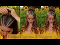 Triangle Cornrows with Top Knot | Hairstyles for Long Hair