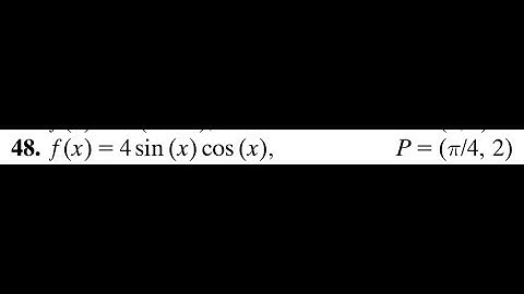 Find the tangent line of 4sin(x)cos(x) at (pi/4, 2)