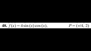 Find the tangent line of 4sin x cos x at 2