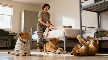 Predator Cubs Watched Her Make Her Bed — Now They Compete to See Who Can Tuck Themselves In Fastest