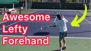 What You Should Copy From This Awesome Lefty Forehand (Simple Tennis Improvement)