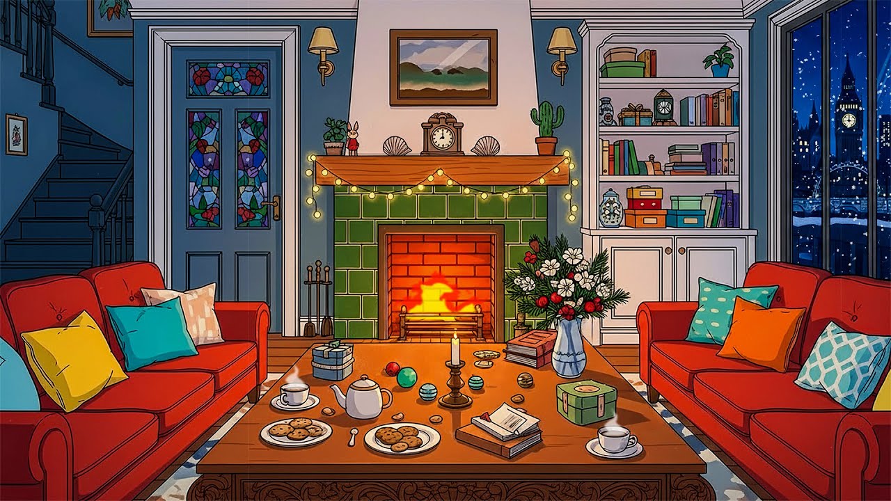 silent night in the 1940s | oldies playing in another room (blizzard)