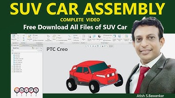 PTC Creo  Assembly Project SUV Car  I   free Download CAD Model  I   Creo Beginners  Tutorials