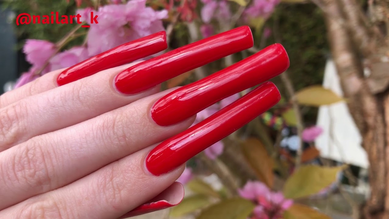 ASMR natural long red nails - YouTube