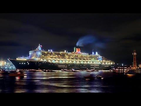 Видео: Круизный лайнер Queen Mary 2 компании Cunard Line