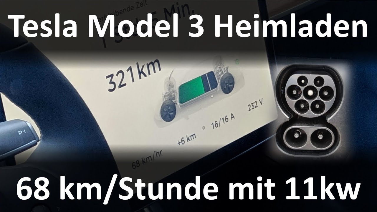 Wie Schnell Fährt Ein Tesla Das Tesla Model 3 an der Heimladestation - Wie schnell wird geladen
