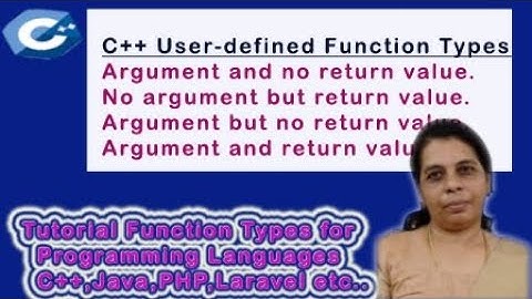 C++ User-defined function Types.Argument and no return value,No Argument but return value etc..