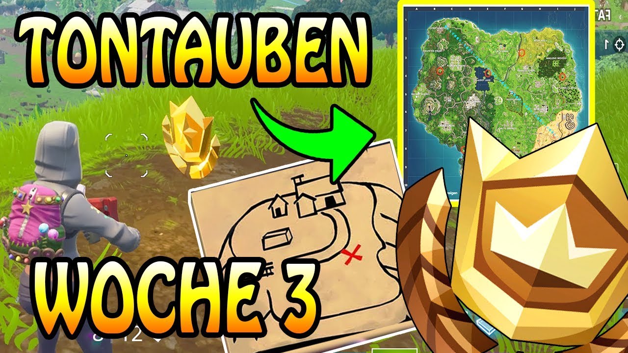 fortnite woche 3 suche den schatz schiesse tontauben alle losungen - alle tontauben in fortnite