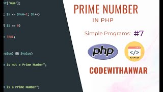 Find out Whether the number is Prime Number or Not using form in PHP | Simple Programs #7