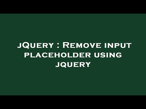 jQuery : Remove