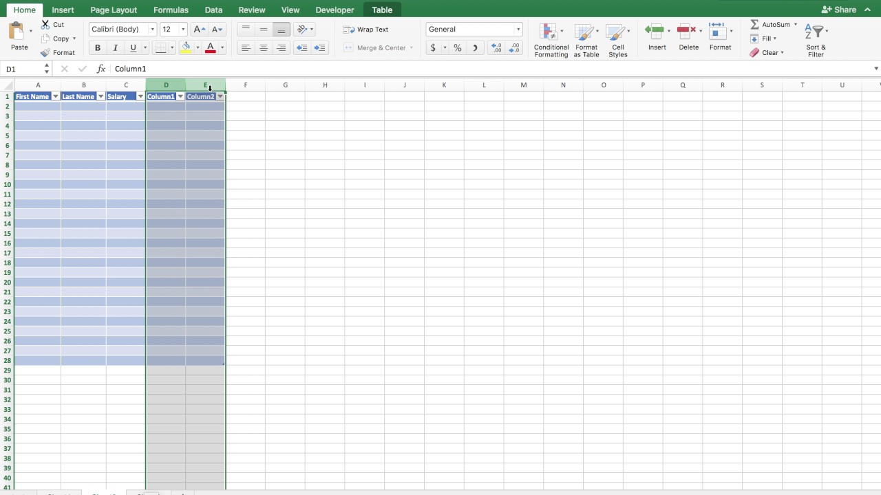 Under 5 Excel Tutorials: The Basics of Tables - YouTube