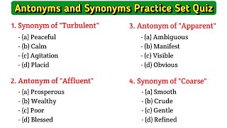 Antonyms and Synonyms in english mcq | Antonyms and Synonyms for all competitive Exams