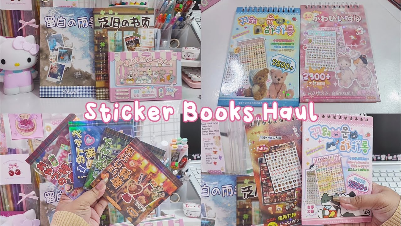 (Vlog) Sticker Book Haul + Tour 💌🌸 Japanese sticker books and others 🍀☁