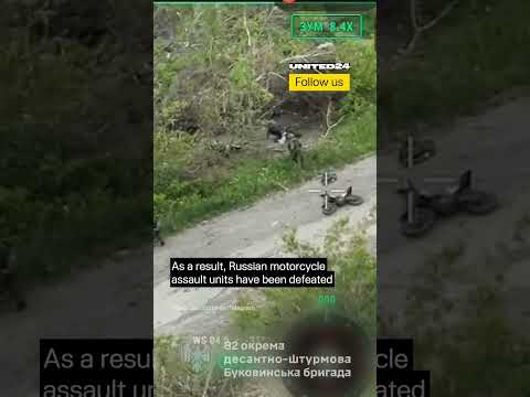 Ukrainian Drone Operators Against Russian Motorcycle Assault Units #warinukraine #drone