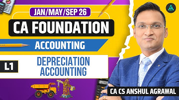 Depreciation Accounting - L1 | CA Foundation Accounts for Jan/May/Sep 2026 | CA CS Anshul Agrawal