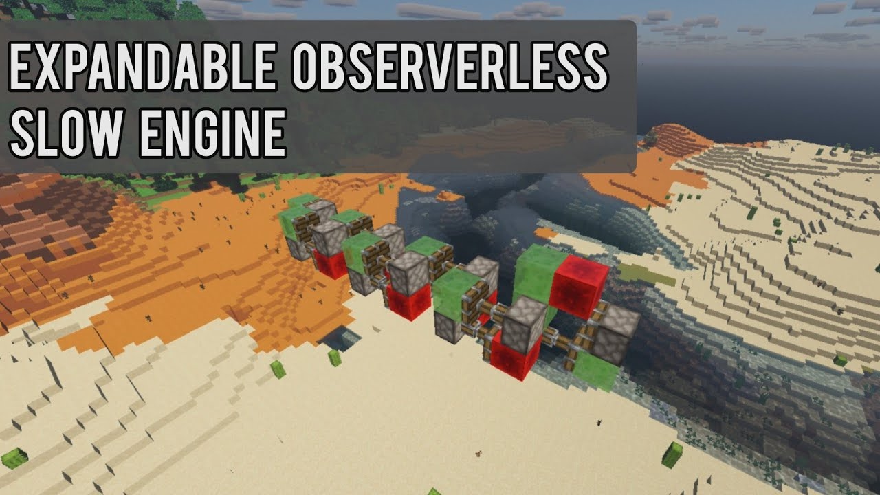 Expandable Observerless Slow Engine! | Minecraft Bedrock - YouTube