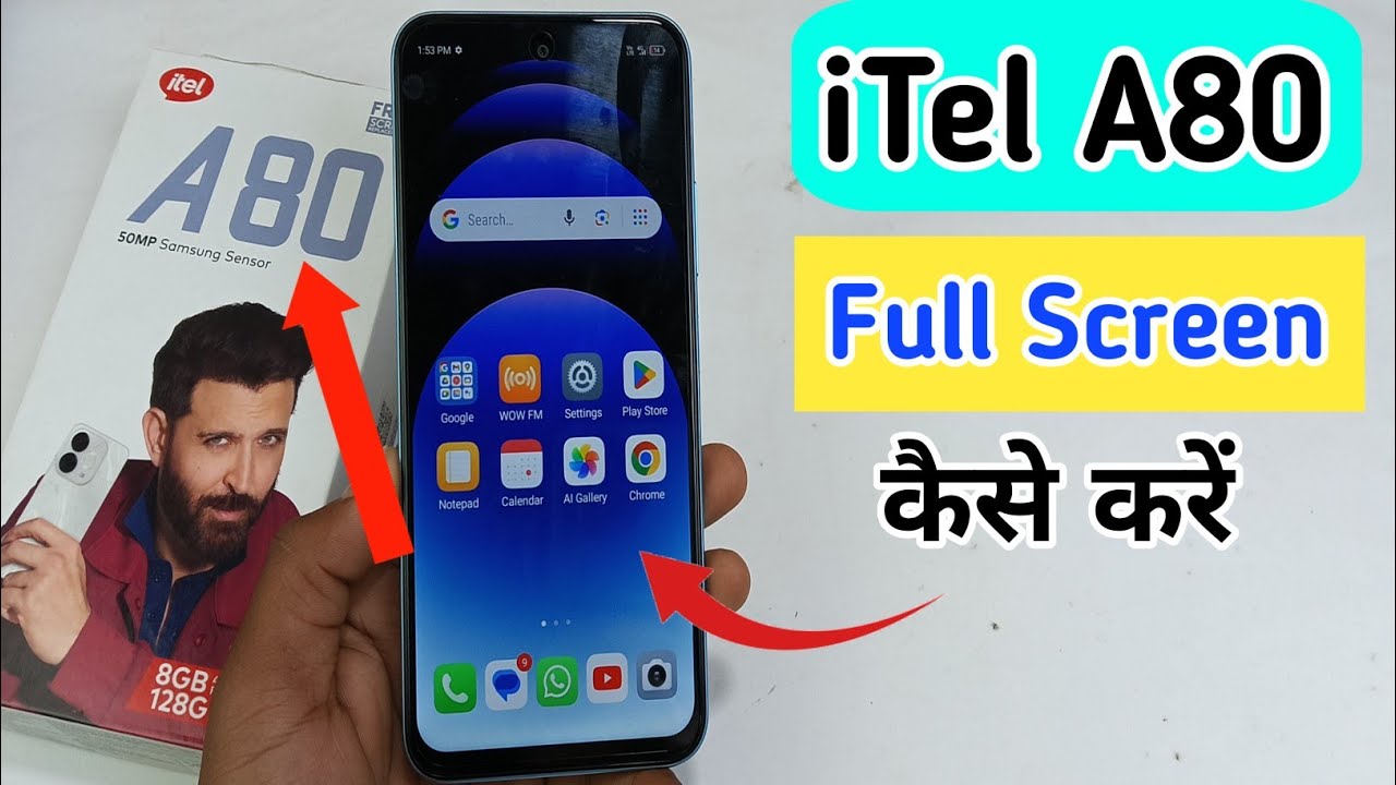 itel a80 me full screen kaise kare / itel a80 me full screen display setting