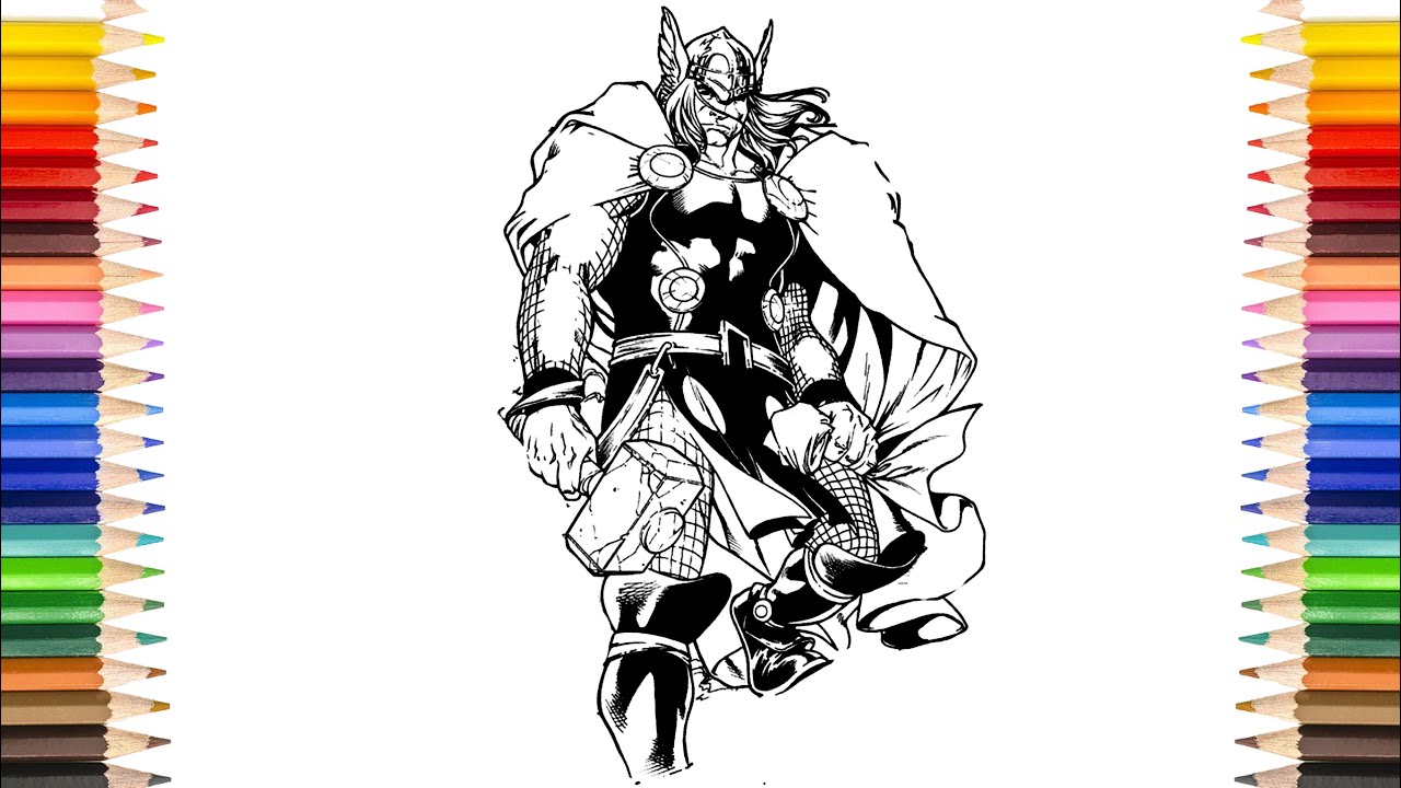 THOR The Mighty Thunder Coloring Pages | Best Of THOR Suit Coloring