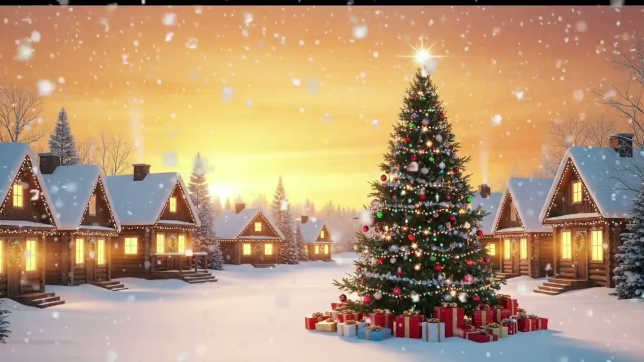 Beautiful Relaxing Christmas Music 2026 🎄 Cozy Snowy Village Christmas Tree Ambience