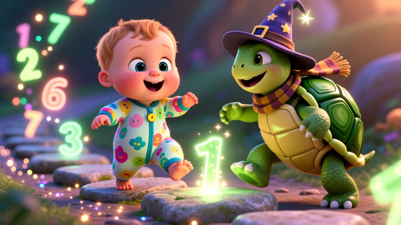 Turtle’s Slow 123 March | Nursery Rhyme Song for Kids
