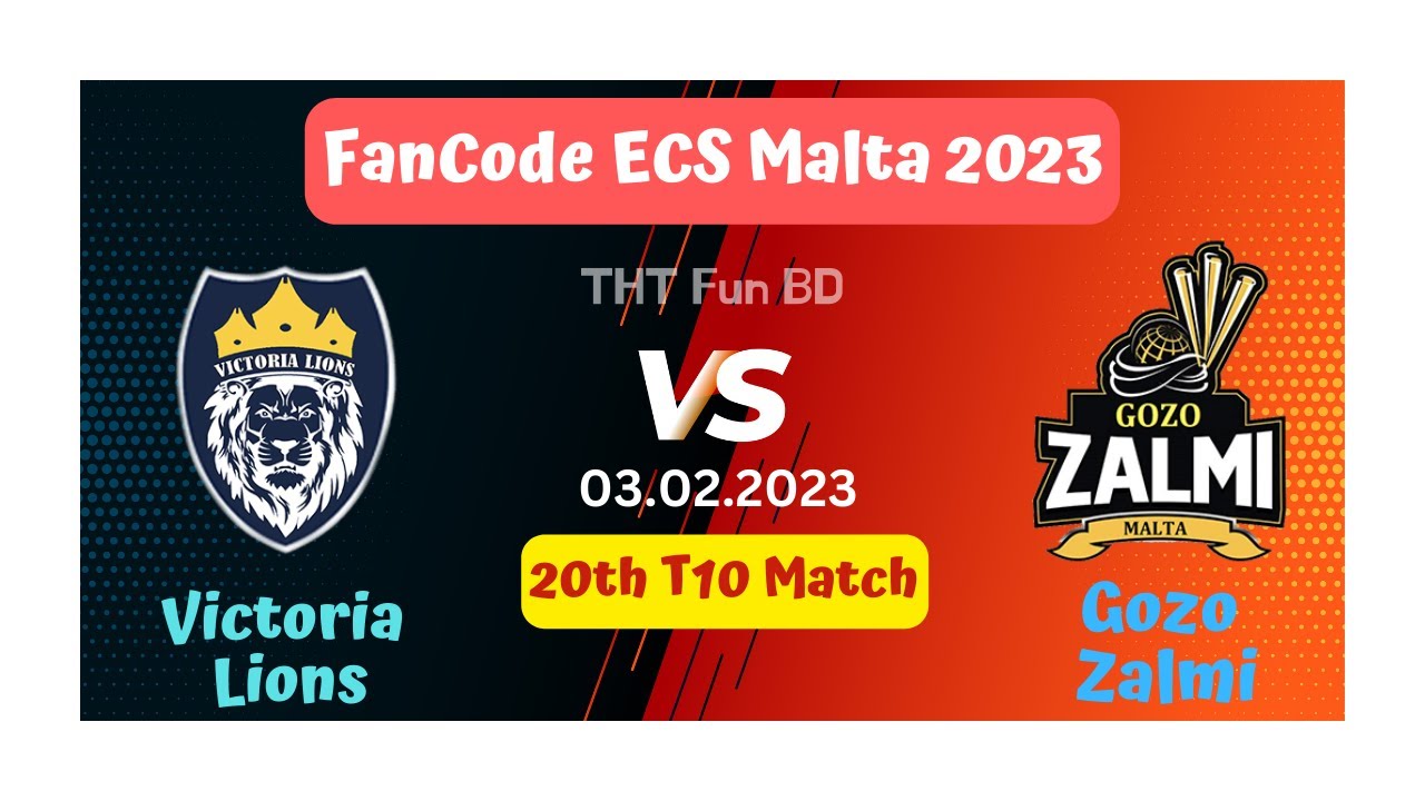 Victoria Lions Vs Gozo Zalmi GZZ v VLS Fancode ECS Malta, T10 Live Score Streaming and Updates