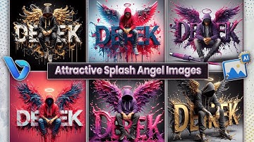 Viral Bing Tutorial: Hyper Realistic Name with Splashing Ink & Angel in 3D HD🎨✨