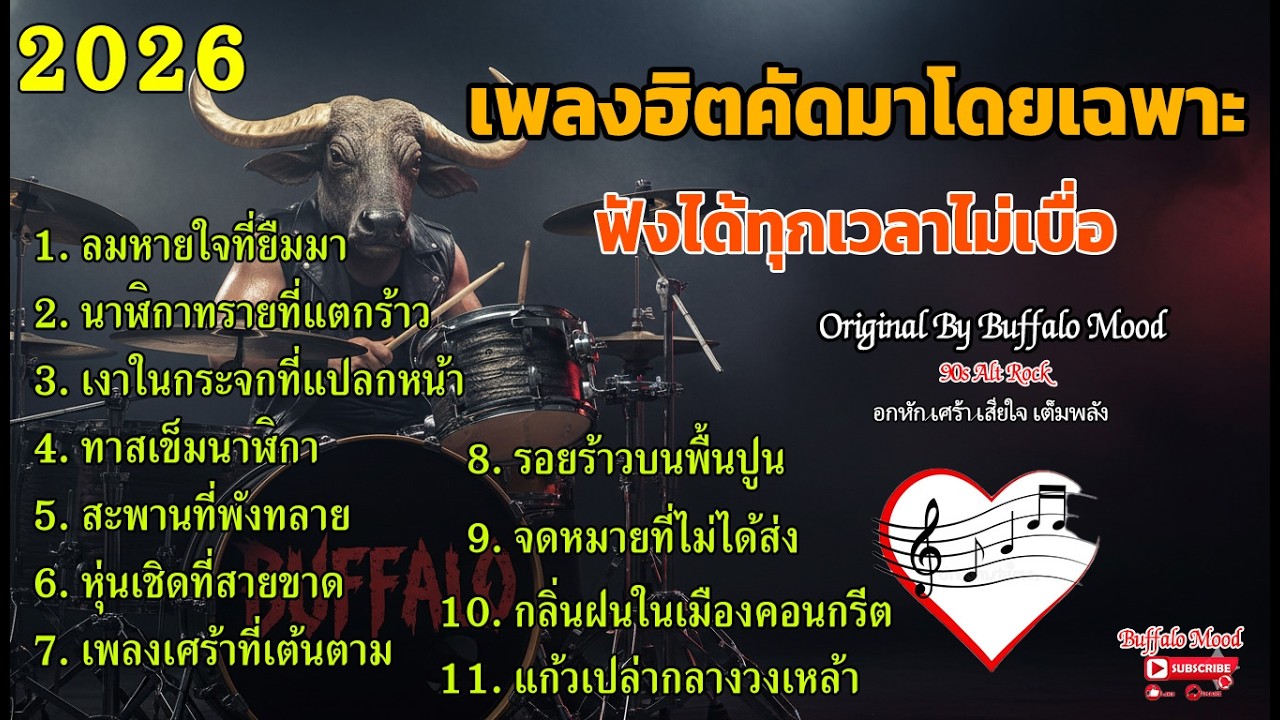 เพลงฮิตคัดมาโดยเฉพาะฟังได้ทุกเวลาไม่เบื่อ Rock style 90s By: BuffaloMood อกหัก/เศร้า/เสยใจ/เต็มพลัง
