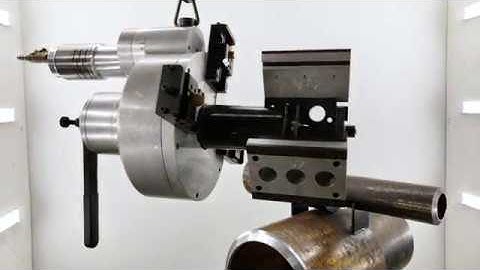 Dictator MILLHOG pipe beveling machine demo on 2 pipes