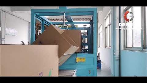 Big size carton box case feeding horizontal erecting forming making machine running video