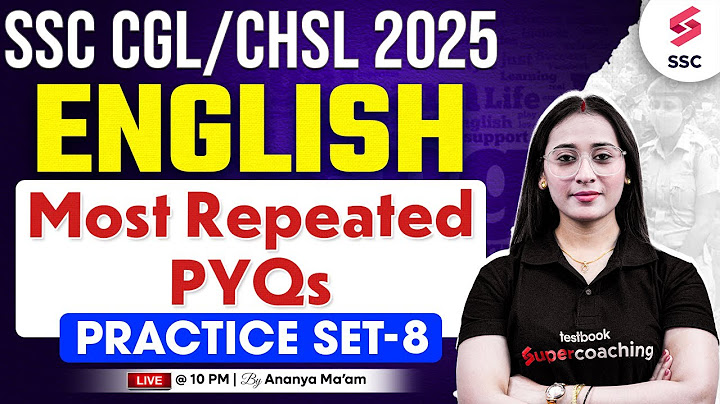 SSC CGL English Classes 2025 | SSC CGL English Practice Set-8 | SSC English Mock Test By Ananya Mam