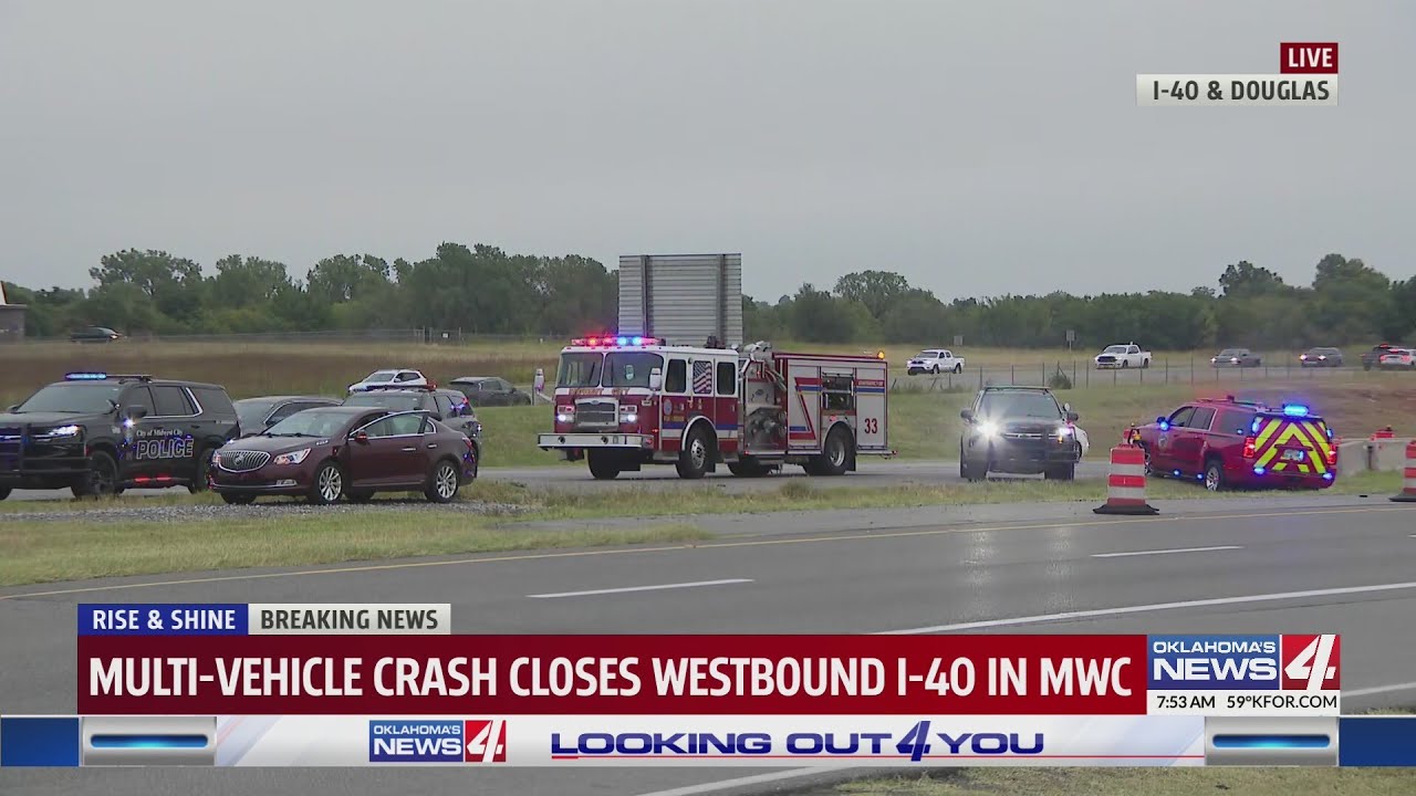I-40 closed west of Douglas Blvd. in Midwest City due to crash