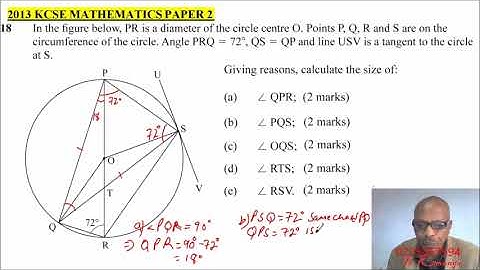 2013 KCSE MATHEMATICS PAPER 2 QUESTION 18 ON CHORDS AND TANGENTS