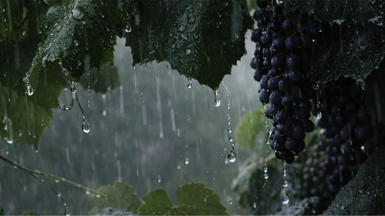Grape Leaves Rain 🌧️ | Cozy Garden Ambience for Deep Sleep & Relaxation (No Ads)