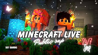 MINECRAFT LIVE | PUBLIC SMP LIVE | ANYONE CAN JOIN | JAVA + BEDROCK SERVER #minecraftlivehindi