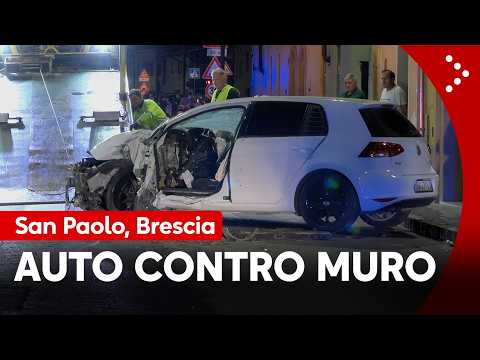 Video Incidente a San Paolo, Brescia. Auto piomba contro un muro: gravissima una bambina