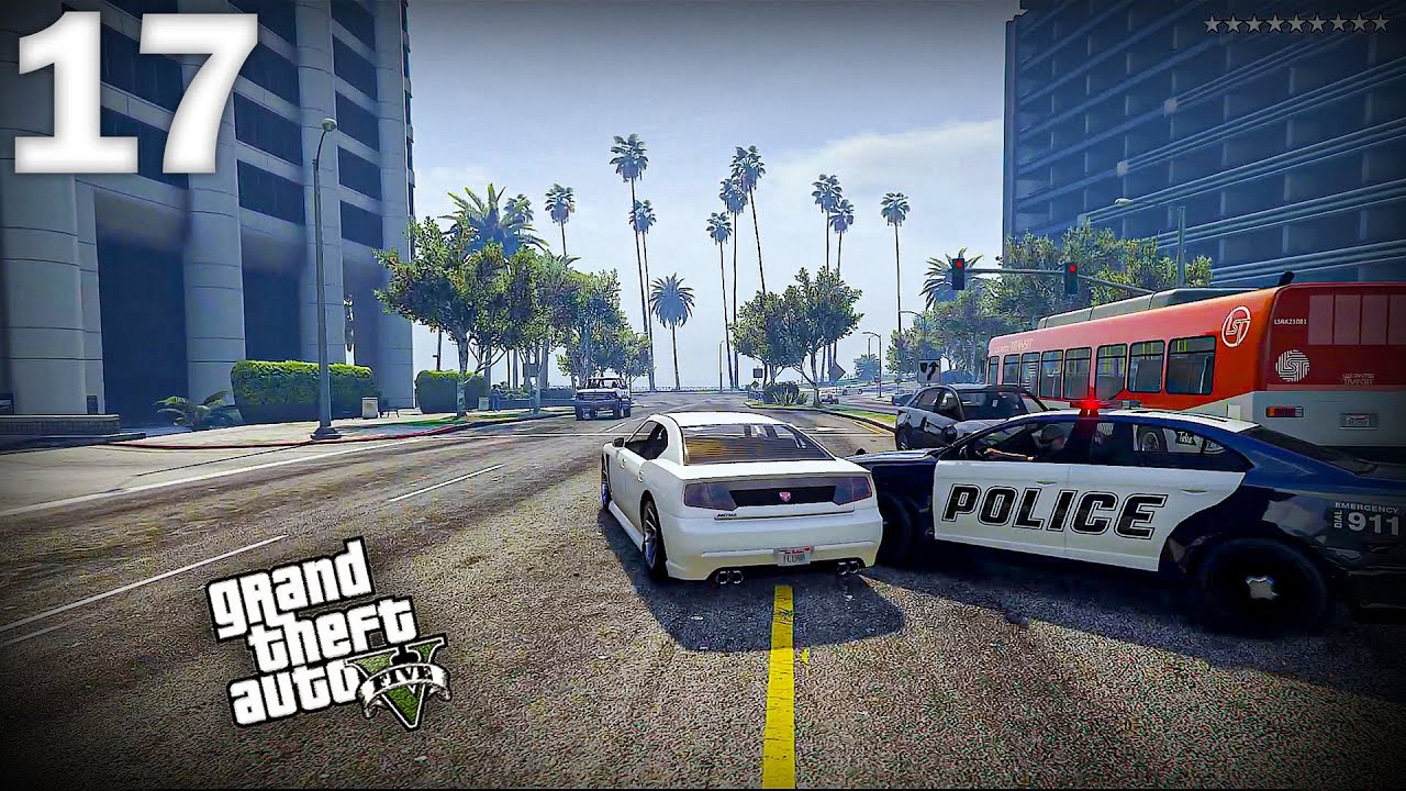 ESCAPING 5 STAR POLICE IN GTA V GAMEPLAY #17 - YouTube