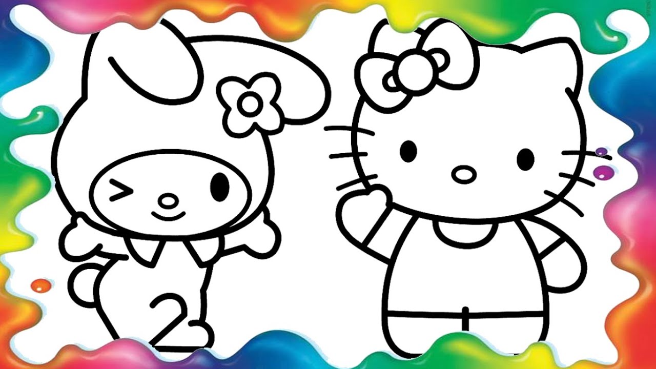 Video de Pintar Colorindo Desenho da Hello Kitty