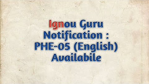 Ignou Guru | BPHE-105/ PHE-05 | 2018-19