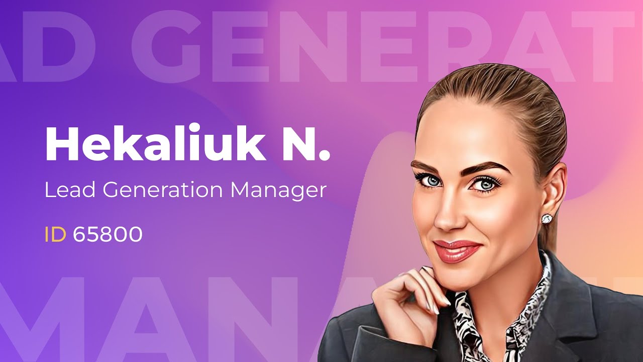 Lead Generation Manager Nataliia H., hire id 65800 Remote Helpers
